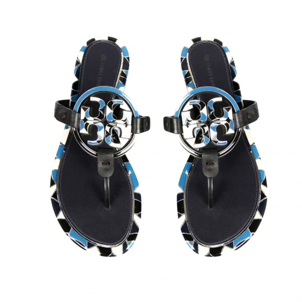 ☀️NEW☀️TORY BURCH Miller Sandals Enamel Black 8.5 - Picture 12 of 12
